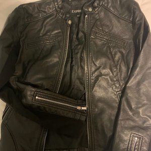 Distressed Vegan Leather Jacket